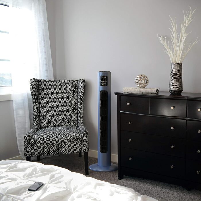 Турбовентилятор Brandson з пультом керування, 96 см, 45W, 3 швидкості, блакитний/графітовий