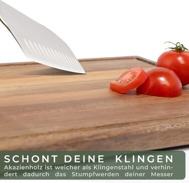 Набір дерев'яних обробних дощок WALDWERK (3 шт.) з акціїї, 2 см товщиною, з канавкою для соку, з підставкою. Розміри: 40x30 / 33x24 / 26x18 см