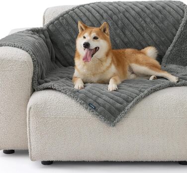Водонепроникний плед для собак BEDSURE 102x127 см - м'який, теплий, для великих собак, сірий