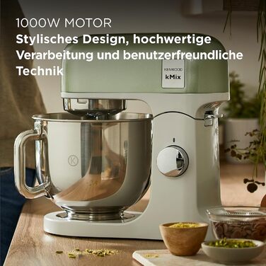 Кухонна машина Kenwood kMix Editions KMX760BC, 1000 Вт, чаша 5 л з нержавіючої сталі, набір для кондитера, зелений металік