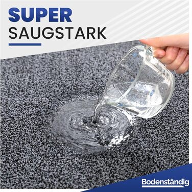 Килимок для входу Mibao SoftStep Luxus 60x90 см сірий - антиковзкий, вологопоглинаючий килимок для дому та коридору, машинне прання