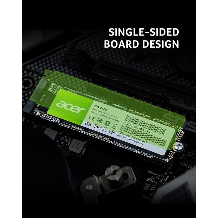 SSD Acer FA100 512GB PCIe 3.0 NVMe - Швидкий накопичувач для ПК та ноутбука