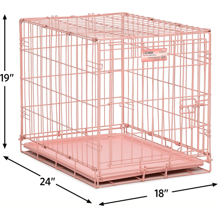 Кія для собак Midwest Homes iCrate 1522DD-KIT, рожева, 62x44x49 см (з комплектом)