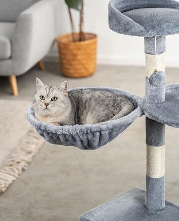 Крісло-гніздо для кота з м'якого плюшу на котячий будиночок/крізьбаг, Ø 40 см, 25 см глибина, м'яке ліжко для котів з металевим кріпленням M8, підходить для котів будь-якого розміру, (глибина 15 см, світло-сірий)