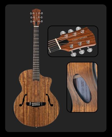 Акустична гітара Classic Cantabile SHG-2WN LaBelle Westerngitarre - гітара з бічним звуковим отвором та підлокітником, корпус з горіха, гриф з чорного дерева/Окуме, вінтажний дизайн