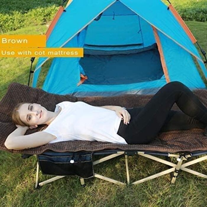 Розкладне ліжко для кемпінгу CampMax: міцне, XXL, 190 x 71 x 38 см, для відпочинку на природі, блакитне