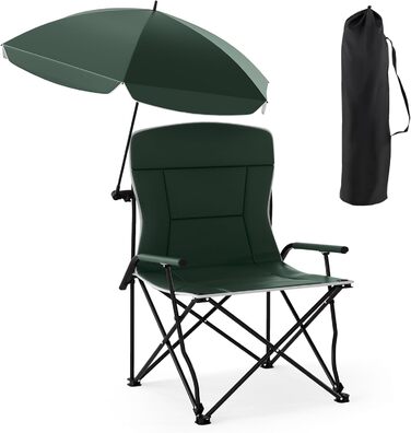 Складний туристичний стілець COSTWAY з сонцезахисним щитом, XXL, до 150 кг, з сумкою для перенесення, для кемпінгу та риболовлі