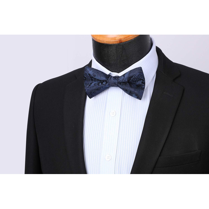 Метелик чоловічий HISDERN однотонний, регульований, для вечірки та весілля, темно-синій