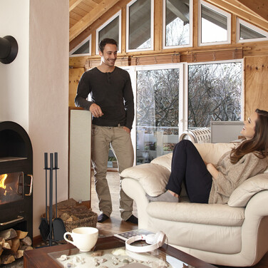 Relaxdays Fireplace Set, 4-Piece, Black
