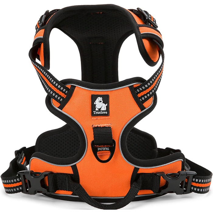Шлейка для собак Truelove TLH5651, посилена, світловідбиваючі шви, для активних прогулянок (Помаранчевий, M)