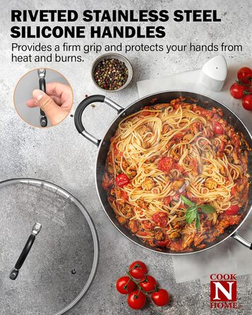 Набір кухонного посуду Cook N Home з антипригарним покриттям, мармур, 8 предметів