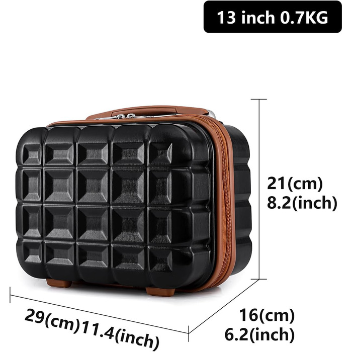 Чемодан KONO Mittelgroß 62см з 4 колесами, ABS, TSA-замок (62x43x26 см)