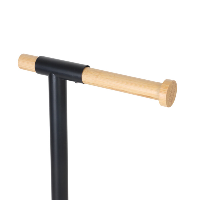 Relaxdays 2-in-1 Black Bamboo Toilet Set
