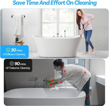 Electric Cleaning Brush, Battery-Powered Cleaning Brush, Electric Cleaning Brush for Bathroom, Electric Scrub Brush, with 8 Interchangeable Drill Brush Heads