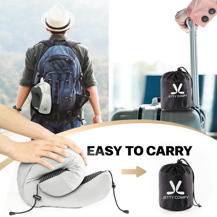 Подушка для шиї в подорожах з Memory Foam з капюшоном та захистом обличчя: підтримка шиї, зменшення навантаження та втоми, захист приватності в літаку