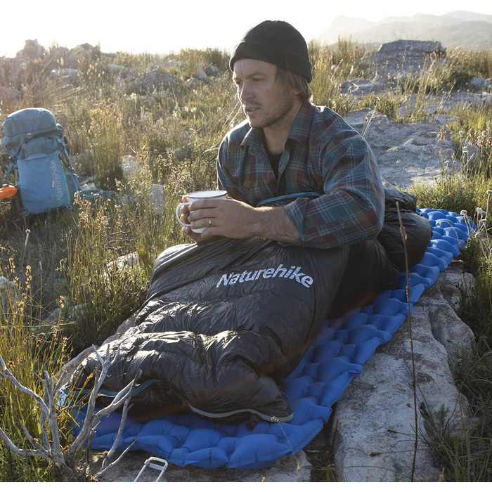 Спальний мішок Naturehike 4 сезони, зимовий, водовідштовхувальний, компактний, для кемпінгу, подорожей, відпочинку на природі (сірий M)