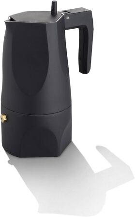 Еспресо-кавомашина Alessi Ossidiana MT18/3 B - дизайн, алюміній, 3 чашки, чорний колір