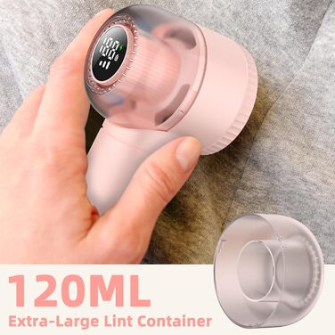 Електричний видалення пілінгу для одягу - портативний збриювач для одягу з 3 швидкостями, 6 лез, LED дисплеєм, рожевий