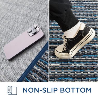 Килимок для дому 50x80 см, антиковзаючий, миючий, для входу, тераси, саду - блакитний