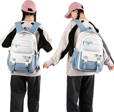 Шкільний рюкзак JANSBEN: водонепроникний, для підлітків, з відділенням для ноутбука, 30L, нейлон, коричневий