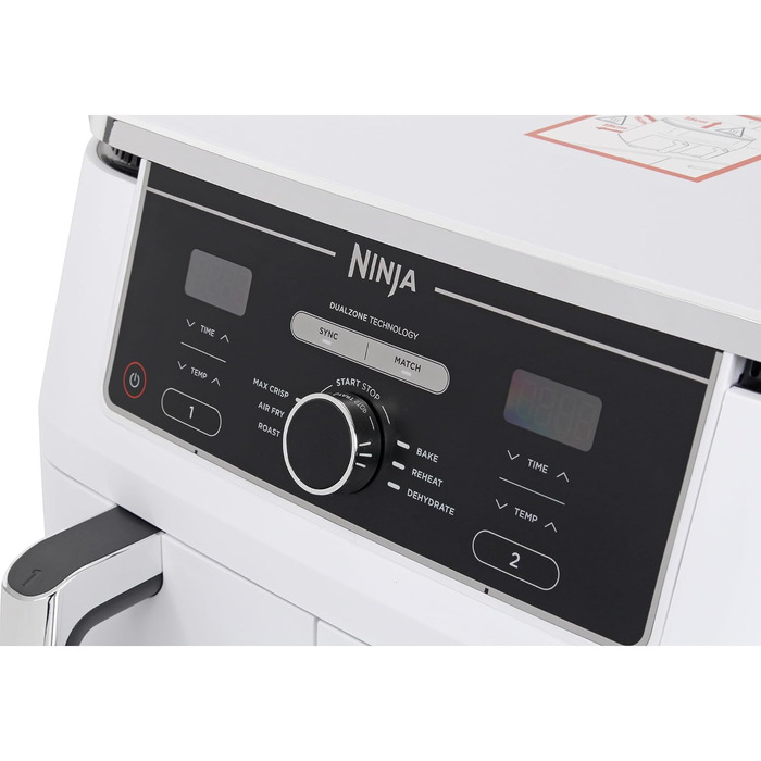 Ninja Foodi MAX Dual Zone Фритюрниця з гарячим повітрям біла AF400EUWH