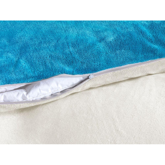 DreamHome Зимова двостороння плюшева постільна білизна 135x200 Nicky-Teddy Cashmere Touch Coral Fleece ковдра + наволочка 80x80, колір: (Petrol-cremeweiß)