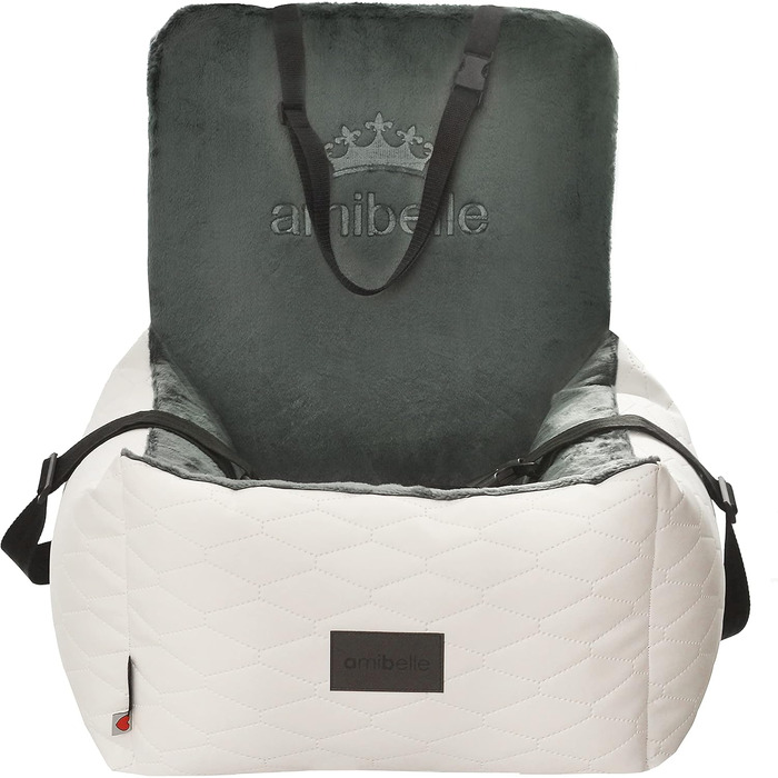 Автокрісло для собак Bella Weiß: зручне та миюче автокрісло для собак та котів, 55x55 см, штучна шкіра, плюш