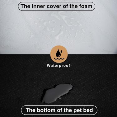 Ортопедичне ліжко для собак Joyelf середнього розміру, U-подібне диван з піни, знімний та пральний чохол та антиковзаюча підкладка для собак маленьких та середніх порід - Колір кавовий - 70*52*16.5 см