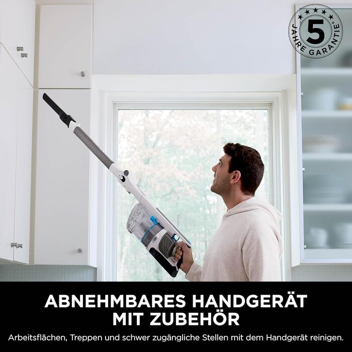 Пылесос Shark PowerPro IZ380EU: аккумуляторный, без мешка, для шерсти животных, аллергиков, ковров и твердых полов, с LED-подсветкой и шарнирным шлангом, Navy Blue (Java Metallic)