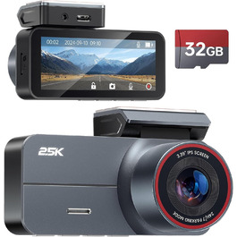 Відеореєстратор Dash Cam 2.5K QHD з двома камерами (передньою та задньою) + 64GB карта пам'яті | 160° Широкий кут огляду, Нічне бачення, Паркувальний режим 24/7, G-сенсор (DC339CT-11)