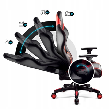 Ігрове крісло Diablo Chairs X-Horn 2.0, штучна шкіра, чорно-червоне