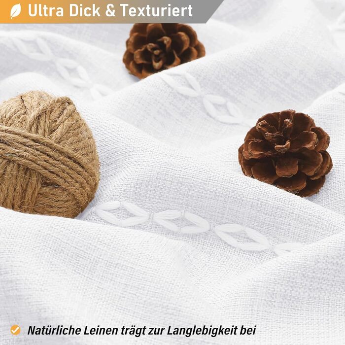 Тканинний душовий завіс BTTN 182 x 200 см, Бохо-фермерський стиль, з кистями, водовідштовхувальний, з вагою, 12 гачків, (Білий, смугастий)