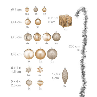 Relaxdays Set of 110 Christmas Baubles