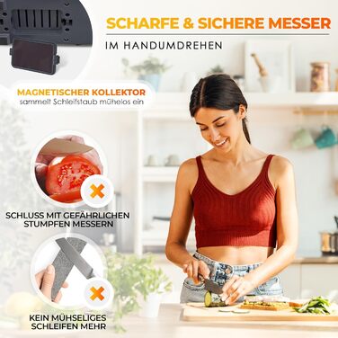 Електричний точило для ножів AUSTEIN® Diamant TG2202 - 3 фази, 20 градусів, з магнітним збором стружки