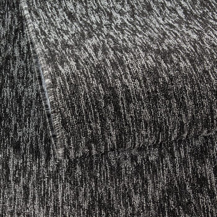 Килимок для вітальні HomebyHome 120x170 см, антрацит, однотонний, з ефектом меланжу, для спальні, короткий ворс, м'який, легкий у догляді, можна прати, для кухні, їдальні