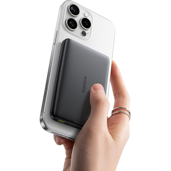 Power Bank Baseus Picogo AM41: 10000mAh, 15W Qi2 Magsafe, PD 27W, USB-C, для iPhone 17/16/15/14/13/12 (Чорний)