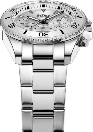 Годинник чоловічий Biden BIDEN-0163, аналоговий, кварцовий з браслетом з нержавіючої сталі (срібний)