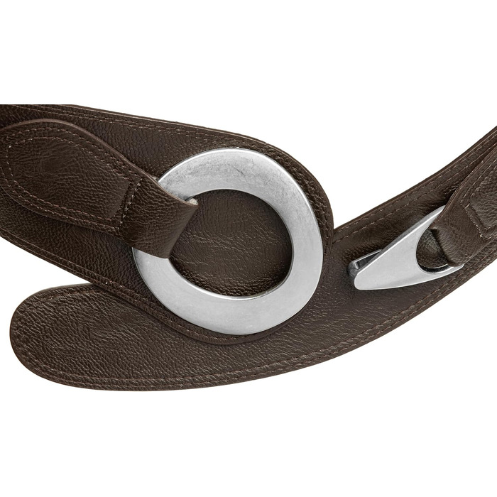 Жіночий широкий ремінь Caspar GU243 з крутою металевою пряжкою, чорний, 105 см