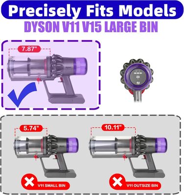 Замінник HEPA-фільтра та контейнера для пилу Dyson V11 V15 SV14 SV17 SV22 SV28. Сумісний з 970013-02/970013-03