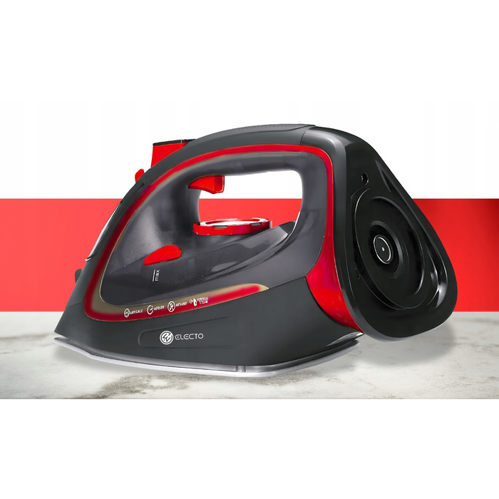 Бездротова праска Electo з керамічною підошвою, 2400 Вт, 450 мл, червона