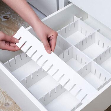 KnnRiim 12-Piece Drawer Dividers, 47x11 cm, Thick, DIY Partition Walls for Drawers, Large Flexible Organizer for Clothes, Bedroom, Bathroom, Kitchen Appliances, Desk, Office Storage