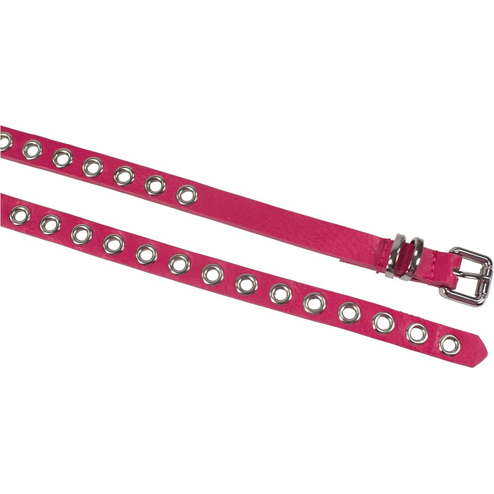 Жіночий пояс-корсет з прорізними заклепками та срібною пряжкою, ширина 1,5 см, рожевий