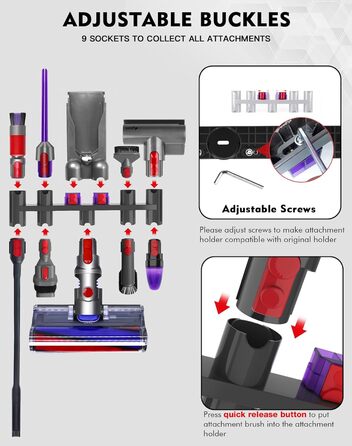 Кріплення для пилососа Dyson V7 V8 V10 V11 V12 V15 - настінна підставка, аксесуар