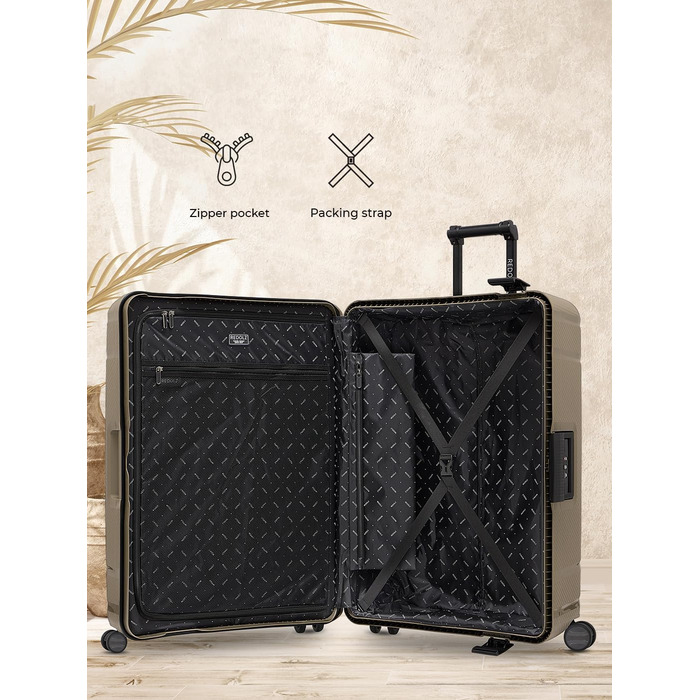 Набір валіз REDOLZ Hartschalen 3-ті: міцний поліпропілен, TSA-замок, 4 колеса, для жінок та чоловіків (Essentials 15)