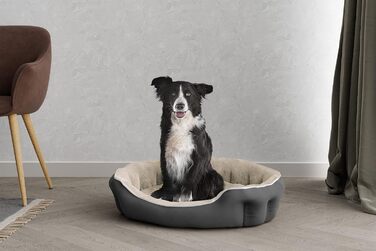 Лежанка для собак та котів Sogni E Capricci, сіра, 62 x 50 x 17 см (Creme, L 75 x B 65 x H 20 см, COCCOLE)