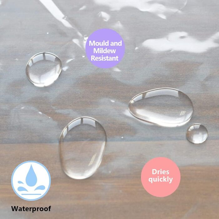 Шторка для душу YISURE 120x200 см, прозора, водонепроникна, з магнітами, для ванни