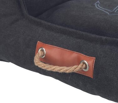 Тріксі лежанка для собак Nordic Föhr, 70 см, чорна – зручна лежанка-кошик для собак великих та малих порід, з ручкою для перенесення, м'яка та миється, 36595, розмір 100 x 80 x 36 см