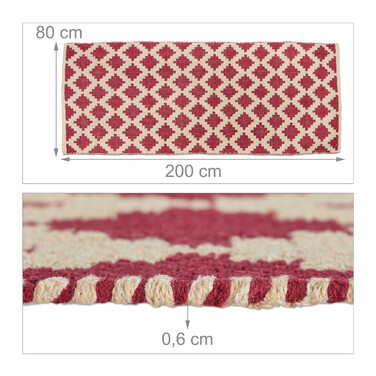 Relaxdays Cotton Rug, 80 x 200 cm