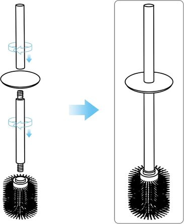BGL 304 Stainless Steel Toilet Brush Holder - Long Design, Nickel Bristle Finish