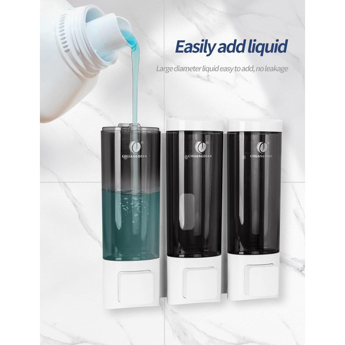 Ручний дозатор мила CHUANGDIAN, настінний, 200 мл, білий (трійка білий)